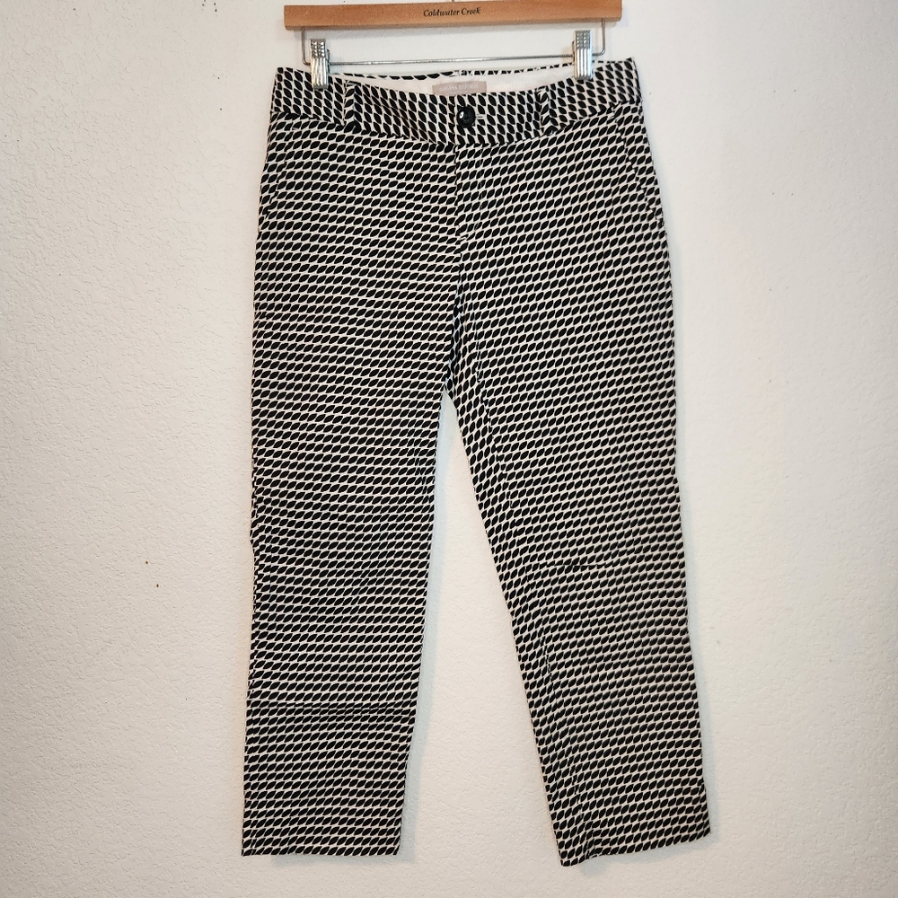 Banana Republic Black and White Hampton Pant, Size 4